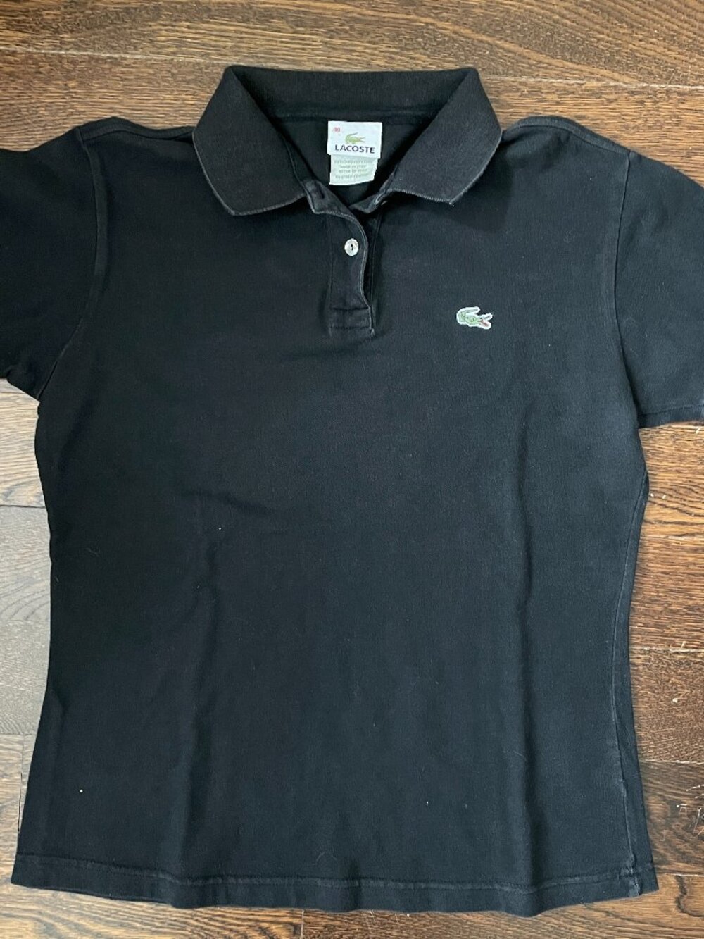 Lacoste Black Womens Classic Cotton Piqué Polo Shirt-Small